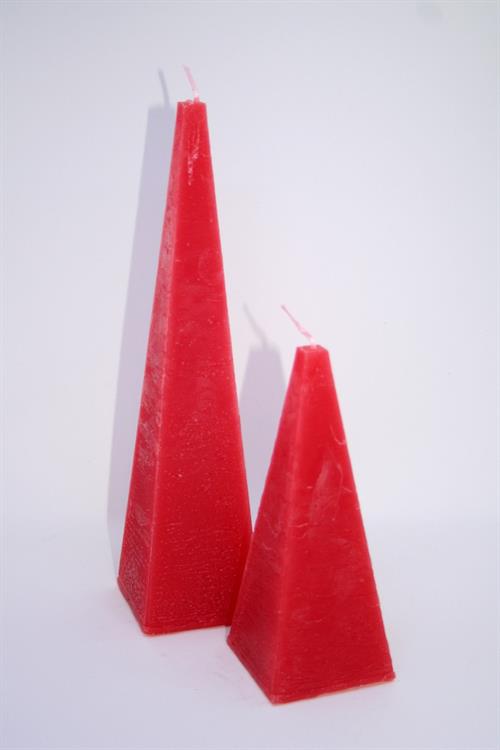 Pyramidelys Rød 15cm 